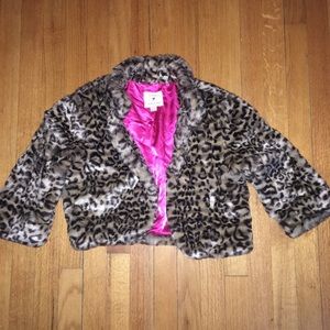 Cropped Forever-21 Leopard faux-fur jacket